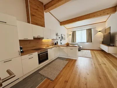 Küche/Küchenzeile in der Unterkunft Panoramablick Apartment Bad Aussee