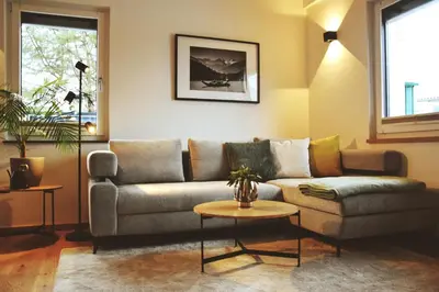 Ein Sitzbereich in der Unterkunft Panoramablick Apartment Bad Aussee