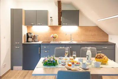 Küche/Küchenzeile in der Unterkunft Feuerlehof Appartement