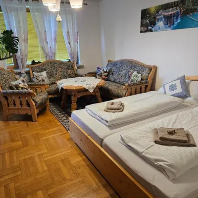 Ein Bett oder Betten in einem Zimmer der Unterkunft Ferienwohnung Brzyski