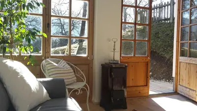 Ein Sitzbereich in der Unterkunft Bio Bauernhof Leitenmüller