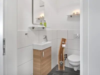 Ein Badezimmer in der Unterkunft Apartment Kumitzblick