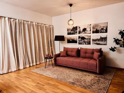 Ein Sitzbereich in der Unterkunft Ferienappartement am Traunsee Gmunden Altmünster