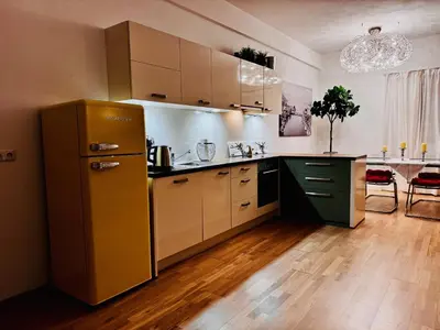 Küche/Küchenzeile in der Unterkunft Ferienappartement am Traunsee Gmunden Altmünster