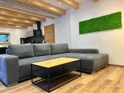 Ein Sitzbereich in der Unterkunft AlpLoft Apartment Top2