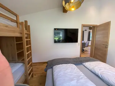 Ein Bett oder Betten in einem Zimmer der Unterkunft Ferienwohnung Plechau