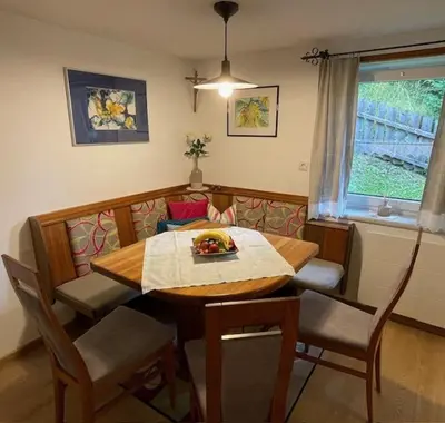 Ein Sitzbereich in der Unterkunft Villa Wastl
