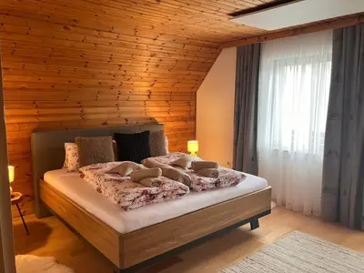Ein Bett oder Betten in einem Zimmer der Unterkunft Ferienhaus Freiraum