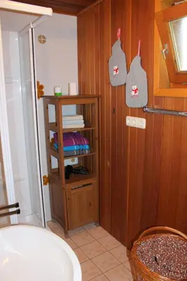 Ein Badezimmer in der Unterkunft Lissis Alpennest