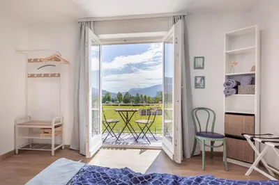 Ein Balkon oder eine Terrasse in der Unterkunft Gästehaus Drachennest