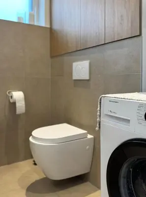 Ein Badezimmer in der Unterkunft Stylisches Design-Apartment
