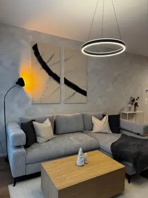 Ein Sitzbereich in der Unterkunft Stylisches Design-Apartment