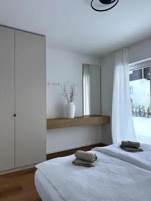 Ein Bett oder Betten in einem Zimmer der Unterkunft Stylisches Design-Apartment