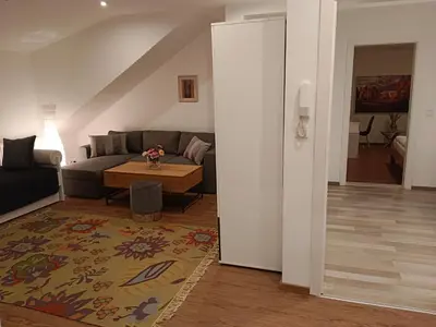 Ein Sitzbereich in der Unterkunft Haus Josef, Apartment mit Balkon und 2 Schlafzimmer
