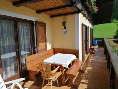 Ein Balkon oder eine Terrasse in der Unterkunft Davidgut