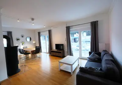 Ein Sitzbereich in der Unterkunft Alpenherz Appartment