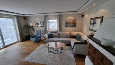 Ein Sitzbereich in der Unterkunft Apartment Flasch