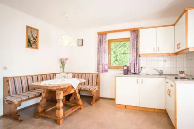 Küche/Küchenzeile in der Unterkunft Ferienwohnung Haus Waldheim