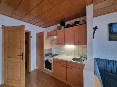 Küche/Küchenzeile in der Unterkunft Ferienwohnung Schupfweber