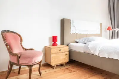 Ein Bett oder Betten in einem Zimmer der Unterkunft Ferienwohnung Buchnerhof