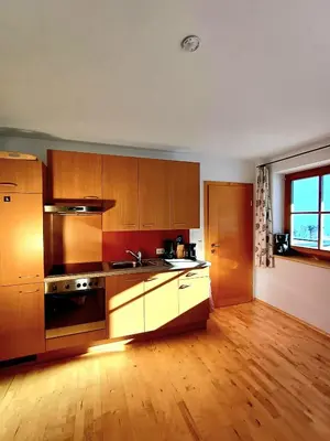 Küche/Küchenzeile in der Unterkunft Biobauernhof Appartement Oberreith