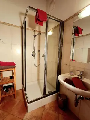 Ein Badezimmer in der Unterkunft Biobauernhof Appartement Oberreith