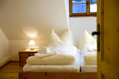 Ein Bett oder Betten in einem Zimmer der Unterkunft Das Stoffngut