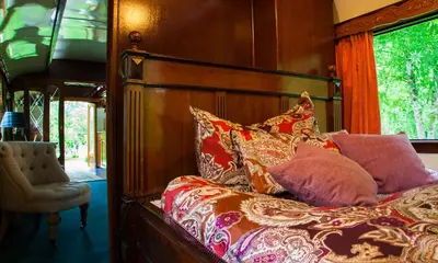 Ein Bett oder Betten in einem Zimmer der Unterkunft Park am See