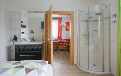 Ein Bett oder Betten in einem Zimmer der Unterkunft Gemuetliches Ferienhaus