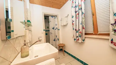 Ein Badezimmer in der Unterkunft Haus Seegarten by Landluft