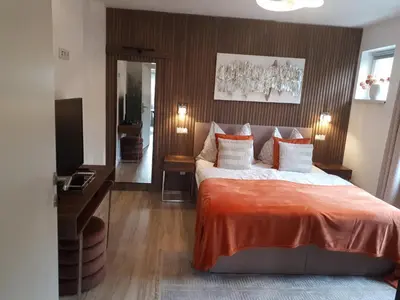 Ein Bett oder Betten in einem Zimmer der Unterkunft Schafberg Luxury Apartment
