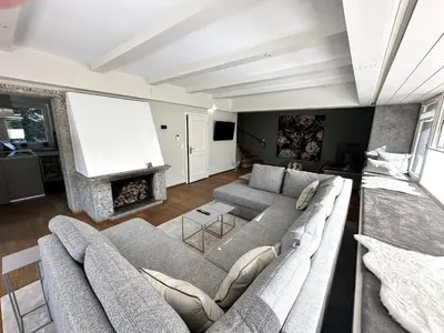 Ein Sitzbereich in der Unterkunft Ferienhaus Mützenzauber