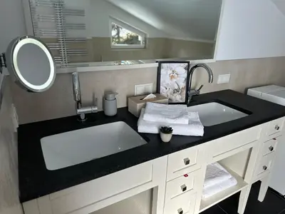 Ein Bett oder Betten in einem Zimmer der Unterkunft Ferienhaus Mützenzauber