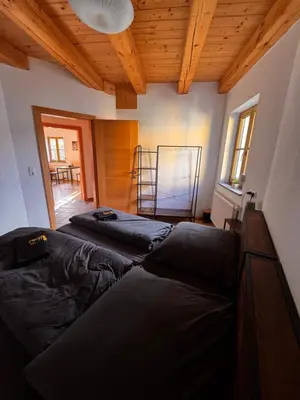 Ein Bett oder Betten in einem Zimmer der Unterkunft Ferienwohnung in idyllischer Natur für bis zu 4 Personen in der Gemeinde Rutzenham - Bergern