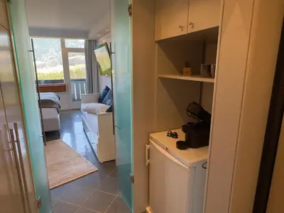 Küche/Küchenzeile in der Unterkunft Bergträumerei