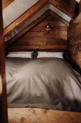 Ein Bett oder Betten in einem Zimmer der Unterkunft Forsthaus Wartenfels