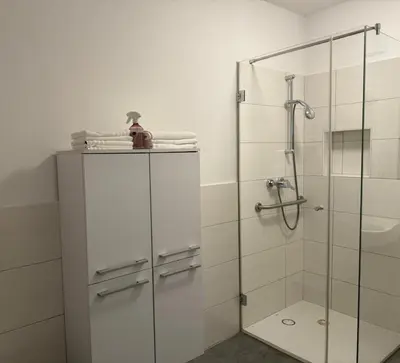 Ein Badezimmer in der Unterkunft Ferienwohnung am Schlosspark