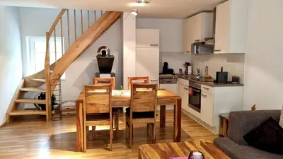 Küche/Küchenzeile in der Unterkunft Ferienhaus mit Bergblick auf die Kremsmauer - ruhig und hundefreundlich