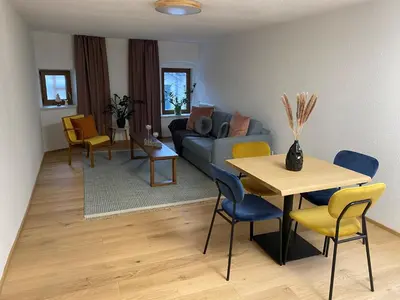 Ein Sitzbereich in der Unterkunft Schärhaus