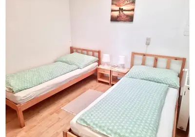 Ein Bett oder Betten in einem Zimmer der Unterkunft Apartments Enser