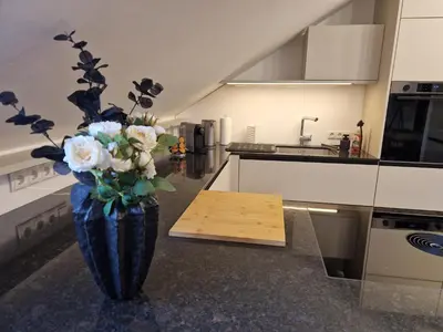 Küche/Küchenzeile in der Unterkunft Ferienwohnung im Schlosshof