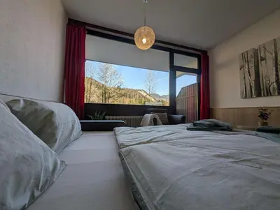 Ein Bett oder Betten in einem Zimmer der Unterkunft Ferienwohnung Jogginghose