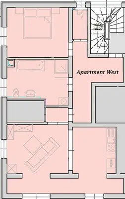 Grundriss der Unterkunft Apartment West