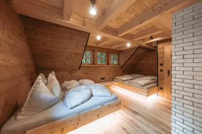 Ein Bett oder Betten in einem Zimmer der Unterkunft Mariandl Alm