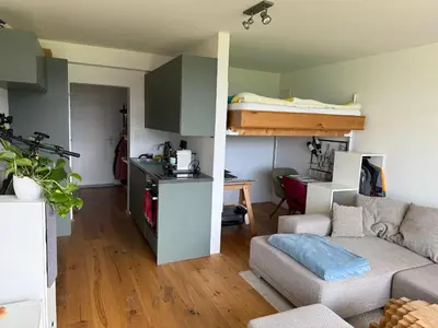 Küche/Küchenzeile in der Unterkunft Kuscheln im Hochbett mit Seeblick