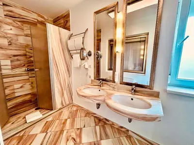 Ein Badezimmer in der Unterkunft Apartment am Stadtpark