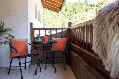 Ein Balkon oder eine Terrasse in der Unterkunft Panorama Mountain & Castle View Apartment D'Fidlerin Salzburg