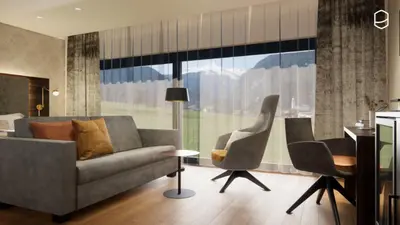 Ein Sitzbereich in der Unterkunft Hotel Freigeist