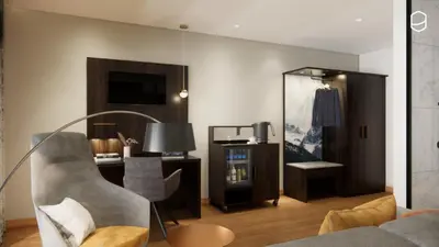 Ein Sitzbereich in der Unterkunft Hotel Freigeist