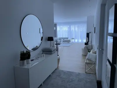 Ein Sitzbereich in der Unterkunft Bungalow KONI